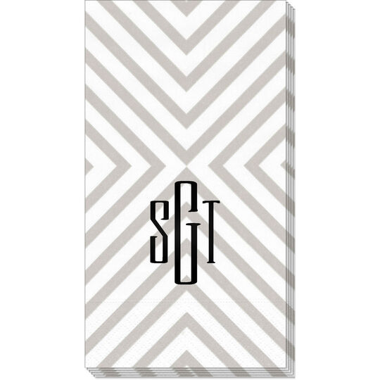 Pale Silver Chevron Caspari Guest Towels